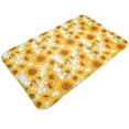 thumbnail image 3 of Bathroom Rugs Non Slip Washable - White Marble Pattern Sunflower Kitchen Mats for Floor, Area Rugs for Entryway Rugs Indoor, Laundry Bathroom Room Door Rug with Rubber Backing 20x31.5in, 3 of 8