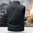 thumbnail image 6 of FRSASU Mens Work Vest Summer Outdoor Casual Fish Photo Travel Golf Cargo Vest Sleeveless Jacket with Zip Pockets Black, 6 of 6