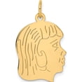 thumbnail image 1 of 14K Yellow Gold .011 Depth Engravable Girl Head Charm (27 X 17) Made In United States xm97/11, 1 of 5