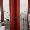 thumbnail image 5 of Roomfitters Lighted Glass Display Curio Cabinet with Tempered Glass Doors and Shelves, Crown Corner Cabinet with Bulb, Corner Storage Decoration for Living Room or Bedroom, Cherry, 5 of 6