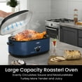 thumbnail image 3 of Sunvivi Roaster Oven with Self-Basting Lid, 20qt Electric Roaster with Removable Pan & Rack, Turkey Roaster Oven with Defrost & Warm Function, Stainless Steel, Blue, 3 of 8