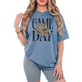 thumbnail image 4 of Game Day Camo Football Helmet Shirt for Men Women & Teens Distressed Ink-Printed Comfort Colors Tee - Blue Jean Shirt, Small, 4 of 8