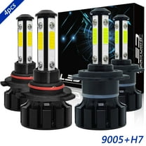 OBNDVU for Lincoln Town Car 2003-2011 LED Headlight Bulbs Kit 9005 High H7 Low Beam 6000K White 4x