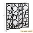 thumbnail image 5 of Roundhill Furniture Arvada 4-Panel Wood Room Divider w/Circle Pattern in Black, 5 of 5