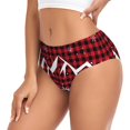 thumbnail image 2 of Balery Christmas Buffalo Plaid Ropa Interior de Algodón para Mujer con Dibujo – Braguitas Cómodas y Elásticas, Estilo Clásico-X-Small, 2 of 6