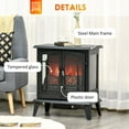 29" Electric Fireplace Heater, Freestanding Fire Place Stove with