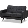 thumbnail image 1 of Baxton Studio Carina Tufted Loveseat in Dark Gray, 1 of 10