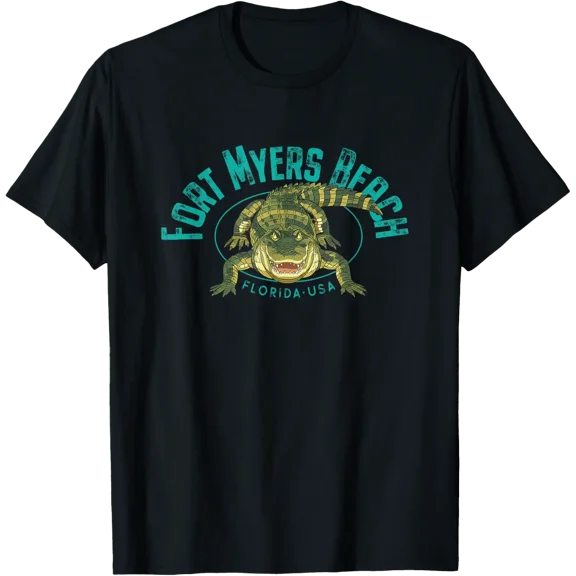 Fort Myers Beach Florida Alligator Design T-Shirt