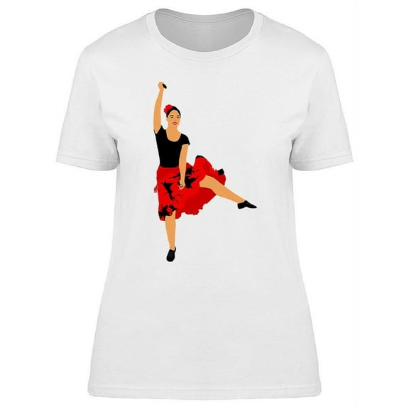 Hispanic Woman With Castanets T-Shirt Women -Image by Shutterstock, Female 3X-Large