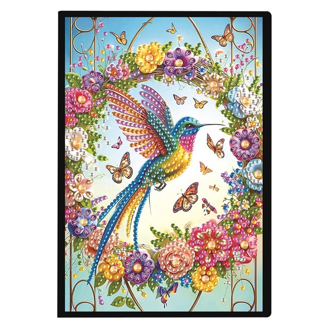 Bloc Notas Cristal 50 Páginas Cuaderno Bocetos Diario Pintura Con Diamantes 5D DIY Kit Forma Especial Pterosaurio para Cumpleaños Regalos Navidad