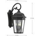 thumbnail image 4 of Progress Lighting Verdae 3-Light Outdoor Wall Lantern, Black, Clear Seeded Glass, 4 of 4