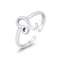 thumbnail image 3 of 9mm - Leo Zodiac Sign Toe Band Ring 925 Sterling Silver Thin Adjustable Stylish Rings for Women, 3 of 5