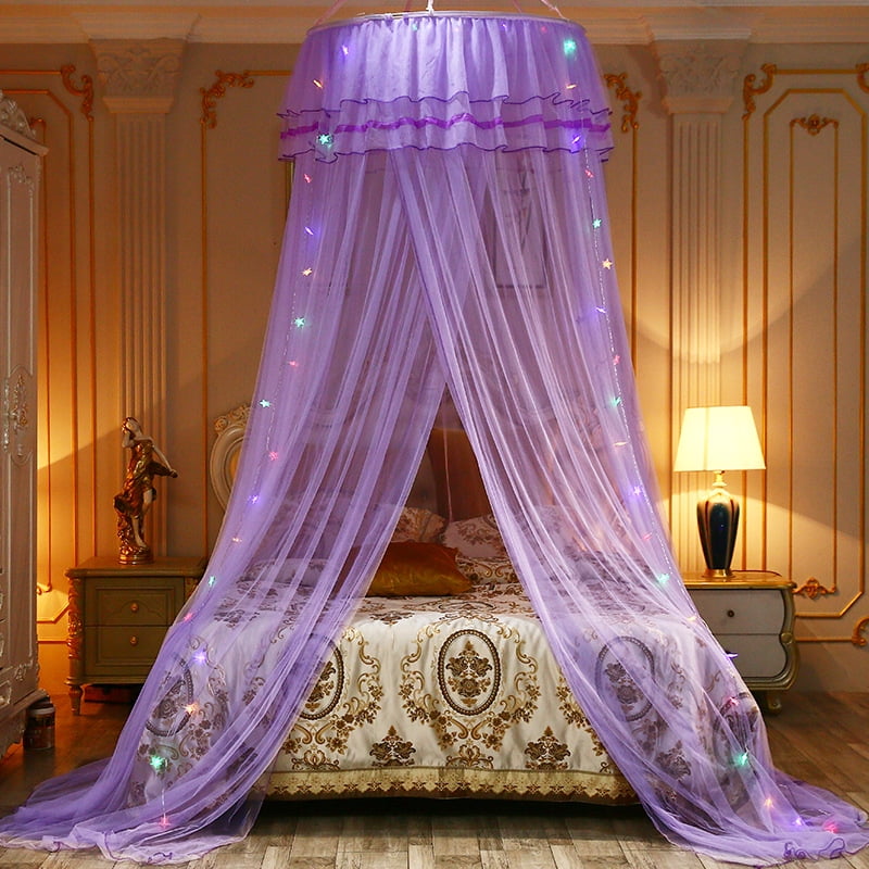 Princess Bed Canopy Mesh Crib Canopy Round Dome Fairy Net ...