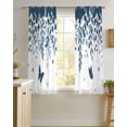 thumbnail image 4 of Blue Spring Botanical Sheer Curtains 54 Inch Length 2 Panels Set for Living Room/Bedroom, Weeping Eucalyptus Butterfly Kitchen Curtains Grommet Semi-Sheer Curtains Drapes Window Treatments 42"x54"x2, 4 of 7