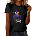 thumbnail image 2 of Ounisa Womens Tops Mardi Gras Sweatshirts Carnival Sweatshirt Funny Mask Graphic Short Sleeve Shirts Fat Tuesday Pullover, 2 of 6