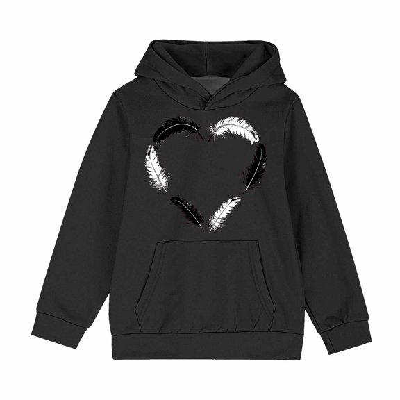 dazeni Girls Sweatshirt Hooded Oversized Fleece Long Sleeve Pullover Sweatshirts Cute Graphic Casual Comfy Hoodie with Pockets Size 4-14 Years