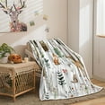 thumbnail image 2 of Forest Deer Throw Blanket, Wild Animals Rustic Cabin Forest Throw Blanket, Rustic Vintage Deer Farmhouse Throw Flannel Blankets for Couch Bed, Country Lodge Hunting Plush Cozy Fuzzy Blanket 50" x 60", 2 of 4