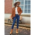 thumbnail image 4 of Womens Fashion Cropped Shackets Corduroy Button Down Crop Jackets Tops Long Sleeve Shirts Trendy 2025 Orange Red XL, 4 of 8