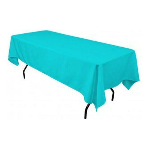 BROWARD LINENS 60" Wide by 120" Long Rectangular Polyester Poplin Tablecloth, Turquoise