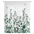 thumbnail image 2 of Green Botanical Sheer Curtains 45 Inches Long, Dragonfly Flower Leaf Retro Ink Style Light Filering Curtains, Breathable Simi Curtain Privacy Drapes for Kitchen Bathroom Small Window Treatment, 2 of 9