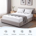 thumbnail image 4 of WISHEAD Extra Thick Mattress Topper, Queen Size Mattress Pad 400TC Cooling Pillow Top for Back Pain, Quilted Fitted Mattress Protector with 8-21" Deep Pocket, Soft & Breathable, White, 4 of 10