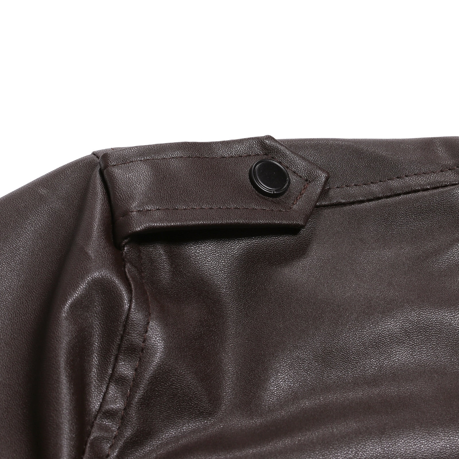 HWRETIE Men's Leather Plus Fleece Motorcycle Jacket Warm Winter Leather Coat Casual Outwear Stylish Protective Outerwear