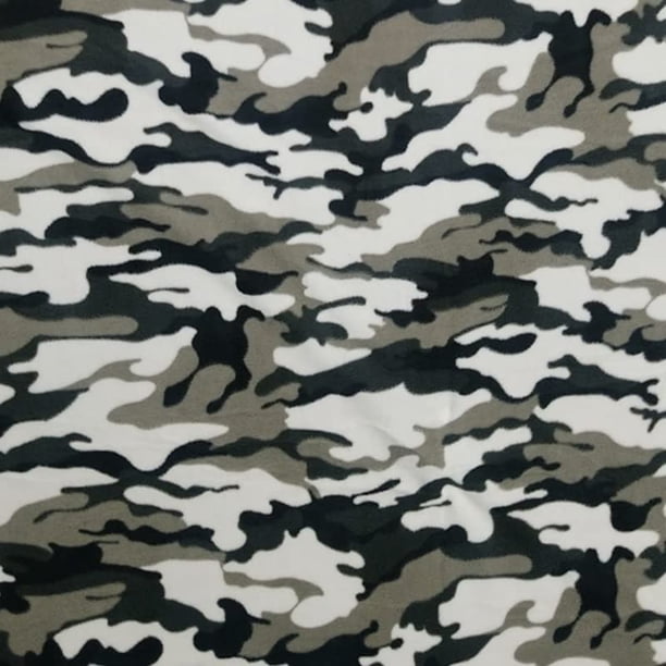 Tela polar camuflaje negro y blanco 3 yardas 100% poliéster