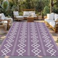 thumbnail image 2 of Purple Boho Outdoor Rug for Patio/Deck/Porch, Non-Slip Large Area Rug 3 x 5 Ft, Vintage Ethnic Tribe Abstract Art Indoor Outdoor Rugs Washable Area Rugs, Reversible Camping Rug Carpet Runner, 2 of 8