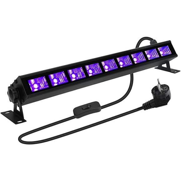 36w Black Light Bar, 9 Led Uv Lamps, 385-400nm Uva Level, Black Lights With Plug/switch, Perfect For Christmas, Halloween, Club