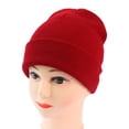 thumbnail image 2 of Nooxsoe Women Beanie Ribbed Knit Beanie Ski Hats for Women Slouchy Beanie Hat Ski Hats for Men Winter Hat Winter Beanie Thickened Warm Bonnet Stretch Winter Hat Hats for Women Red One Size, 2 of 8