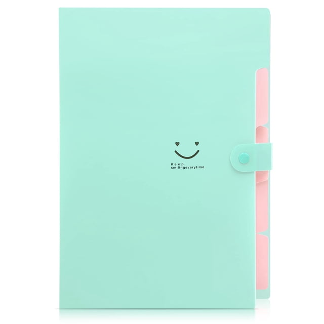 Carpeta de archivos expandible de papel A4 con bolsillos, organizador de documentos en forma de acordeón, color verde