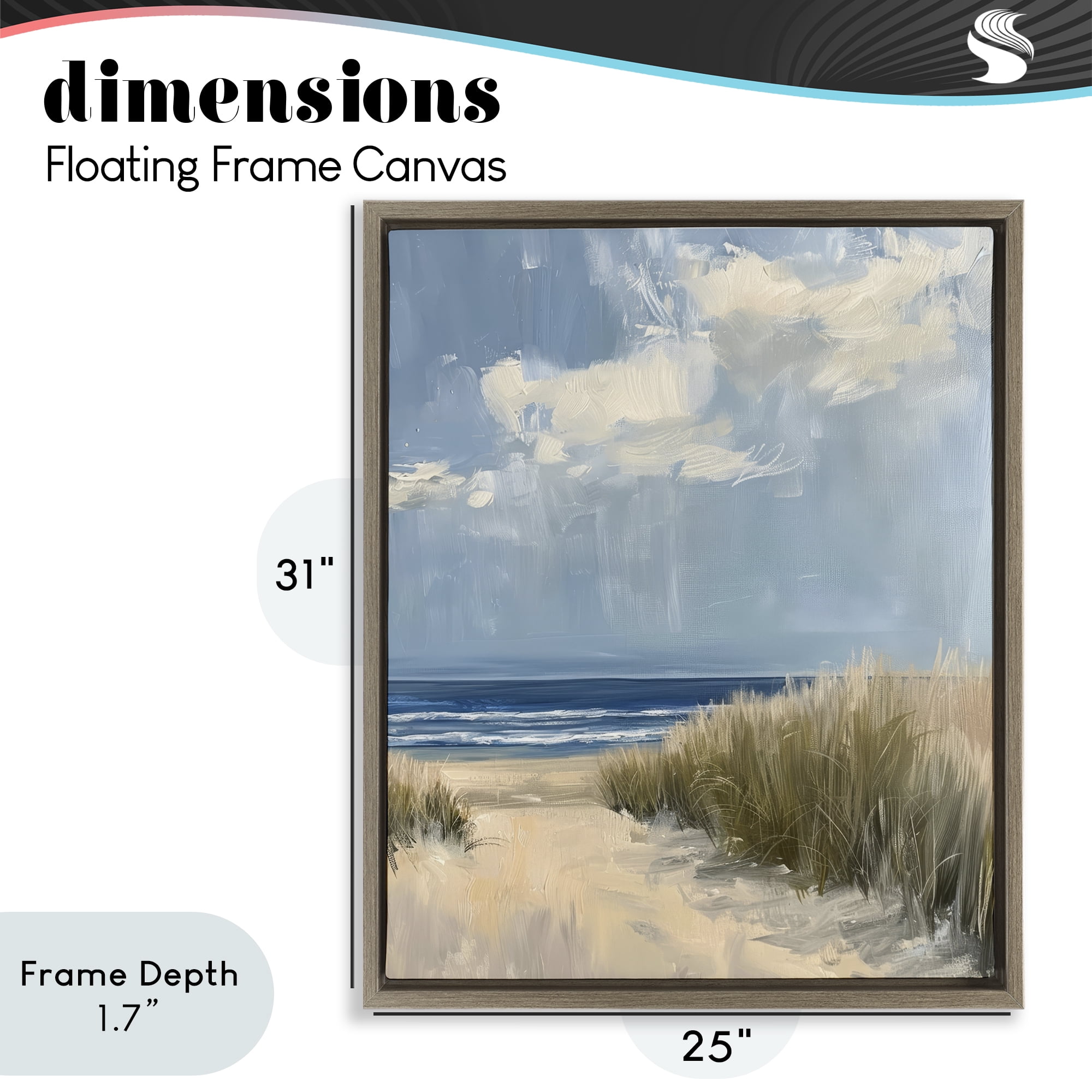 Stupell Industries In The Dunes By The Sea Brown Framed Floater Canvas Wall Art, design by Petal Prints Design