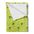 thumbnail image 2 of Lime Soft Flannel Fleece Blanket, Silhouette of Citrus Fruit with Leaf Background Healthy Life Tropical Food, Cozy Plush for Indoor and Outdoor Use, 60" x 80", Lime Green Apple Green, by Ambesonne, 2 of 5