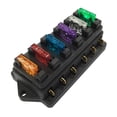 thumbnail image 1 of 6 Way Fuse Holder Box Car Vehicle Automotive Circuit Blade Fuse Block with 6 Standard Fuses, 1 of 7