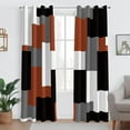 thumbnail image 2 of Burnt Orange 100% Blackout Curtains for Bedroom, Set Rust Modern Abstract GeomSetric Black Out Curtains Insulated Room Darkening Window Drapes for Living Room 53"W x 96"L (Pack of 2), 2 of 6