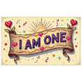 thumbnail image 2 of Watercolor Style Banner with Roses and Hearts I AM ONE Theme Backdrop Decorations for First Birthday Party Photography Props Party Decor Backgrounds, 2 of 4