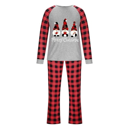 

DAETIROS Soft Family Matching Men Dad Beach Christmas Tops+Pants Printed Pajamas Parent-child clothing Gray