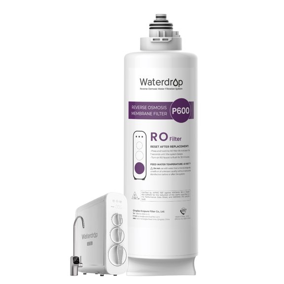 Waterdrop G3P600-RO Filter, Replacement for G3P600 System, 2-year Lifetime | Advanced 0.0001μm RO Filtration, Reduce PFOA & PFOS, Long Lifespan, 3-Second Quick Replacement