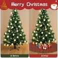 thumbnail image 4 of 48 Inch Christmas Tree Skirt – Velvet Plush Tree Mat, Soft Thickened Polyester with Red Ties, Single-Sided Printing, Available in 30in/36in/48in, Perfect for Holiday Xmas Tree Decoration, 4 of 7