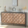 thumbnail image 1 of Armoires de Rangement, Armoire en Bois Rustique à 4 Portes avec Motif Géométrique – Solution de Rangement Moderne pour Tout Espace, 1 of 8