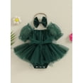 thumbnail image 3 of Musuos Baby Girls Summer Casual Romper Dress 6 12 18 24M Short Sleeve Bow Tulle Romper with Headband, 3 of 10