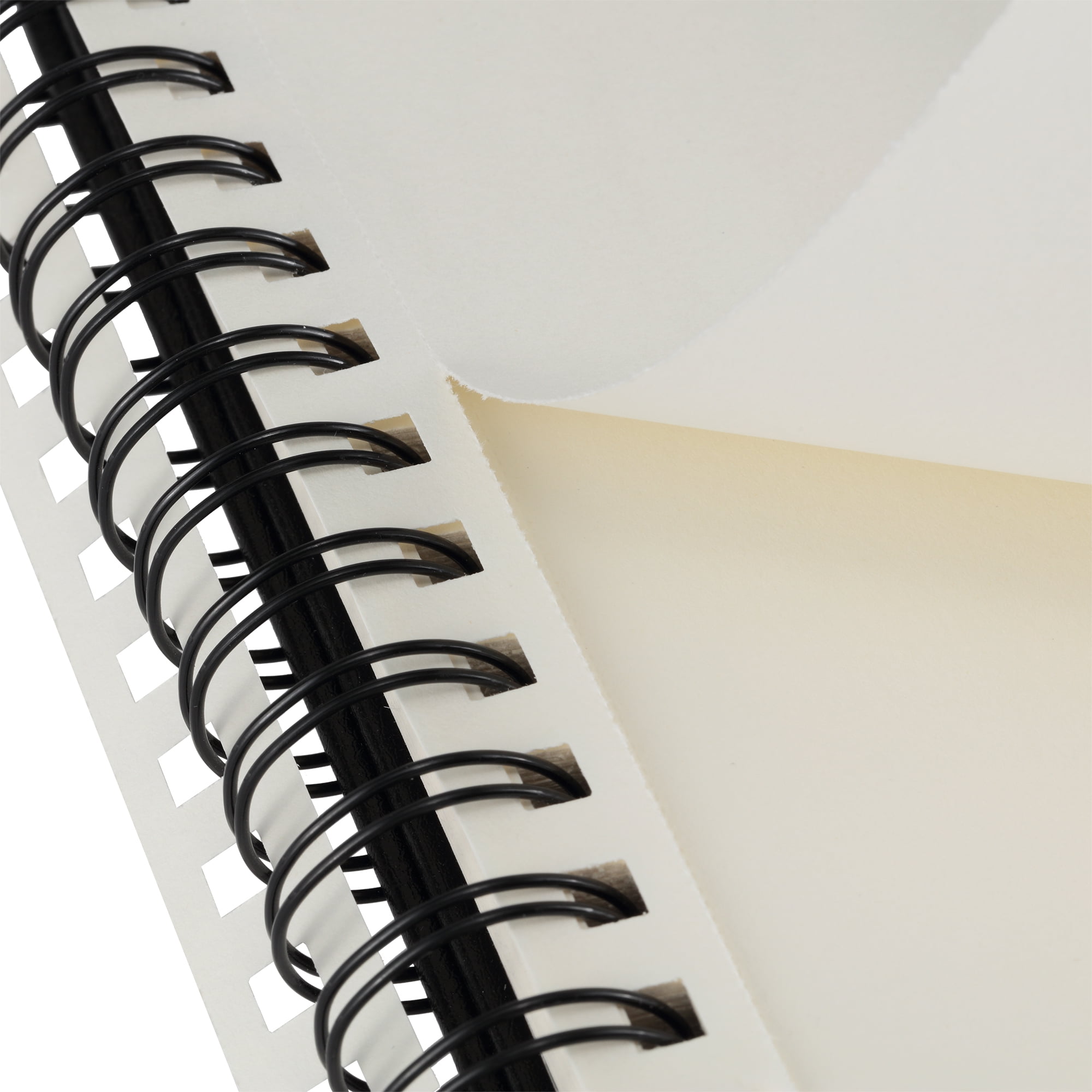 Creative Mark Double Wire Spiral Bound Field Sketch Book [160 Pages - 11 x 14"], Black Embossed Leatherette Journal, Light Cream Acid-Free Paper, Perfect for Dry Media and Drawing
