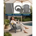 thumbnail image 2 of Omniberg Folding Adirondack Chairs, Plastic Outdoor Patio Chairs with Cup Holder, Wood-Textured with Large Seat for Poolside Backyard Lawn, Gray, 2 of 7