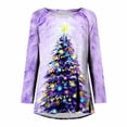 thumbnail image 4 of Christmas Long Sleeve Shirts for Women Bling Christmas Tree Print Tunic Tops Round Neck Casual Holiday Shirt Sweatshirt Womens Sweaters Sweatshirt Shirt, 4 of 5