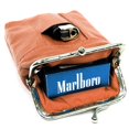 thumbnail image 5 of Cigarette Case Holder w Lighter Women Leather Cigarettes 100s Pack Purse Pouch Coin Ciggerate Wallet Framed Cases5.5  4  2.5", L Brown Kiss Lock, 5 of 7