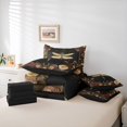 thumbnail image 6 of Homewish Bohemain Gold Dragon 7 Pieces Bedding Comforter Set,Retro Rustic Flower Full Bedding Set,Natural Plant Fitted Sheet Flat Sheet For Teens,Luxury Bedroom Decor Reversible, 6 of 8