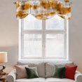 thumbnail image 3 of Tie Up Valances for Windows, Orange Grey Adjustable Valance Curtains Window Treatment for Living Room, Vintage Minimalist Abstract Gradient Art Rod Pocket Kitchen Curtains & Drapes 42x12 Inch, 3 of 9