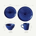 thumbnail image 3 of over&back Dinnerware Set - Stoneware Dish Set with Dinner Plates, Salad Plates, Soup Bowls, Mugs - 16-Piece All-Occasion Place Settings - Circles | Blue, 3 of 8