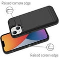 thumbnail image 3 of for iPhone 14 Case Card Slot Hard PC Soft TPU Bumper Anti-Scratch Anti-Drop Protective Slim Wallet Card Holder Cover for Women Girls Men-Black, 3 of 7