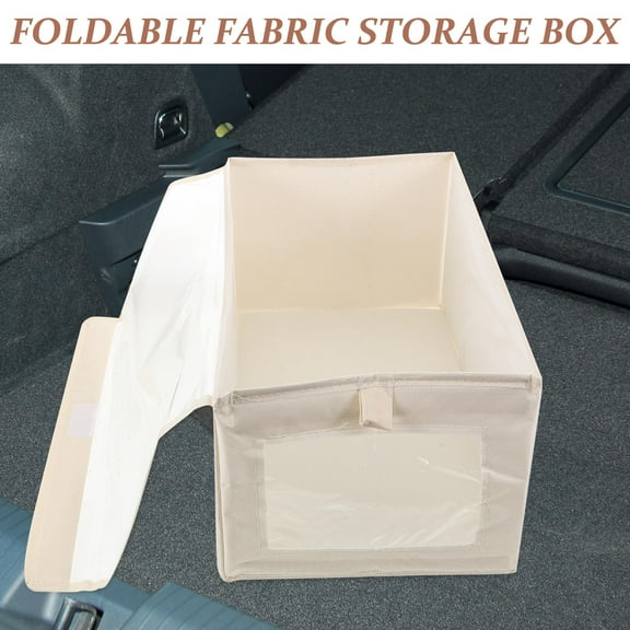 Masteelf 3pcs Foldable Box with Lids Shelf Storage Baskets Collapsible Fabric Storage Bins with Handles for Pantry Bathroom and Toy Organization